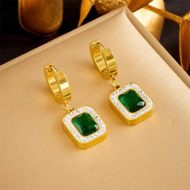 Green Emerald Zirconia jewelry Set