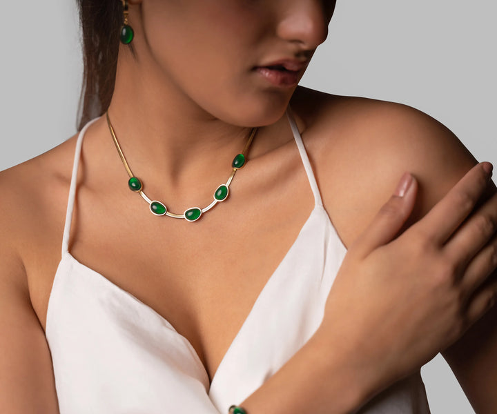 Emerald Stone Jewelry Set